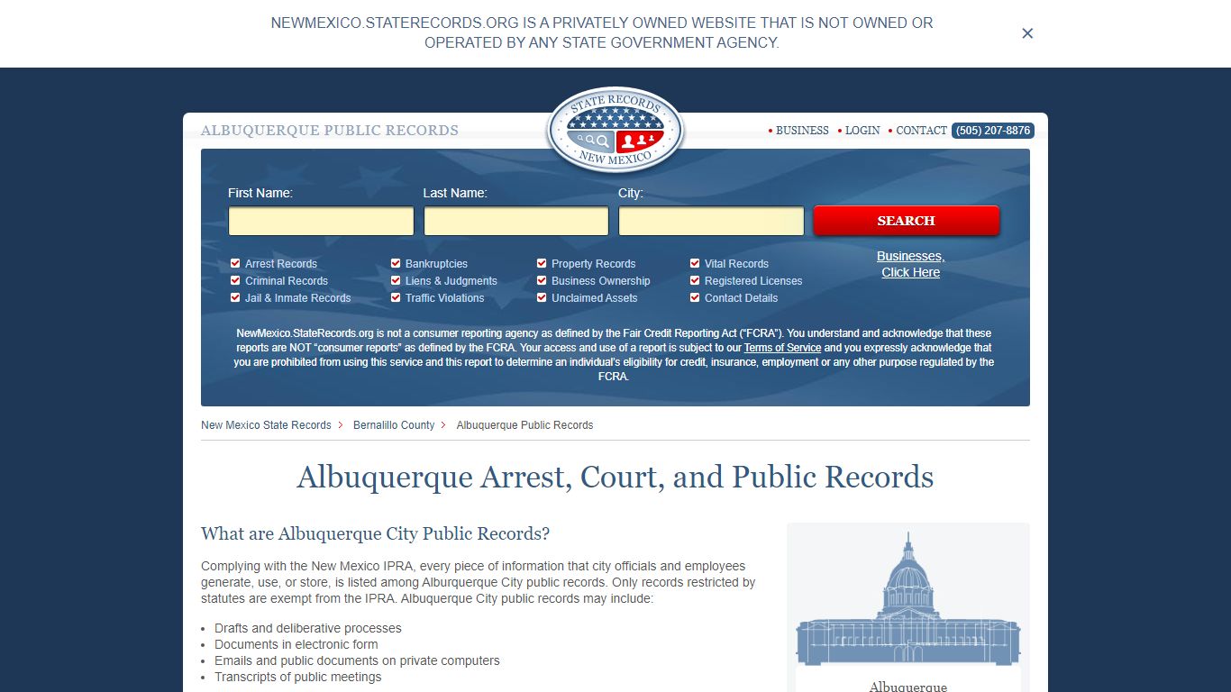 Albuquerque Arrest and Public Records - StateRecords.org