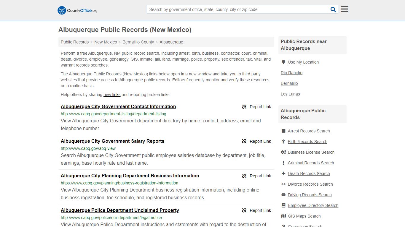 Public Records - Albuquerque, NM (Business, Criminal, GIS, Property ...