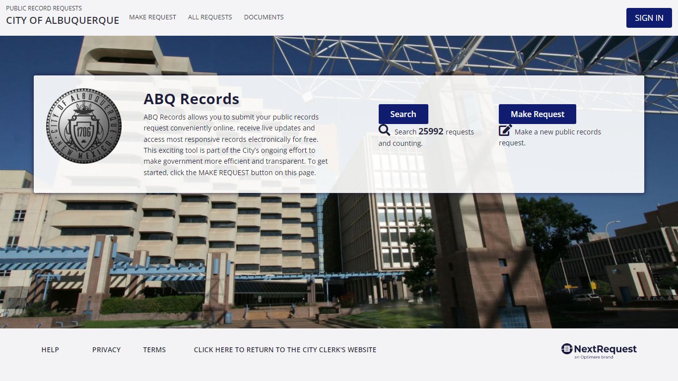 ABQ Records NextRequest - Modern FOIA & Public Records Request Software